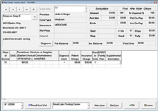 Chiropractic Software - Enter Charges Screen